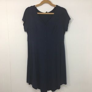 Torrid Navy Blue Knit Dress Short Sleeve Fit Flare